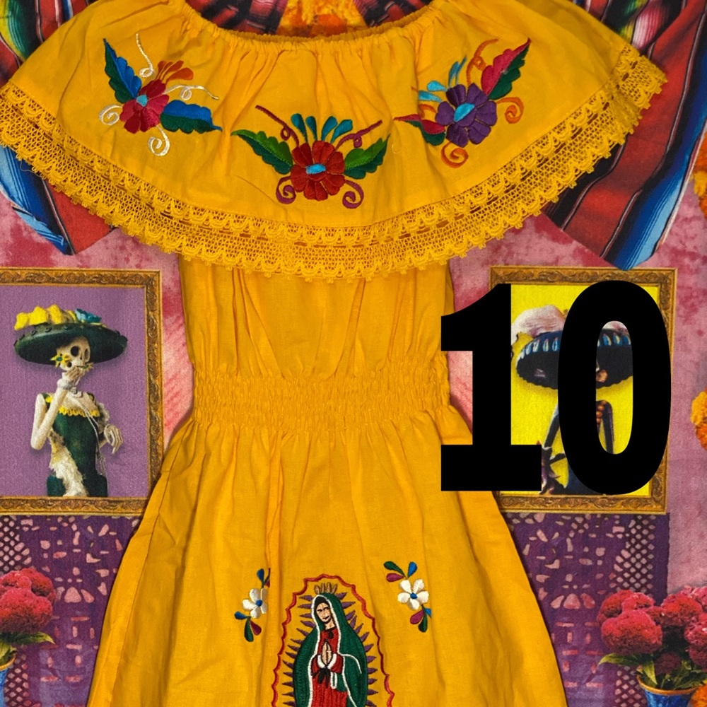 Grils embroidered virgencita Dress size 10